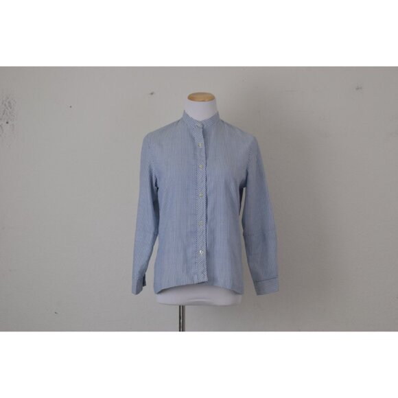 Vintage 80s‎ Striped Poly/Cotton Womens Shirt size 10 - Picture 10 of 10
